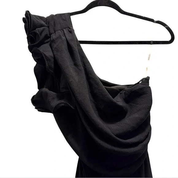 Fashion Nova- Gia Tiered Ruffle Mini Dress -Black- XL- LBD HoCo-Small Flaw- NWT - Picture 6 of 10